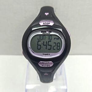 Timex Ironman Essentials Womens Black Digital Watch 100M Pulse New Battery